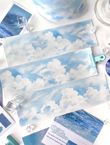 云紗 空 / 雲 / やわらかな空景色 水彩 和紙膠帶