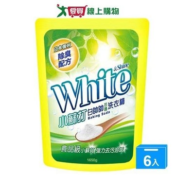 白帥帥抗菌洗衣精補充包小蘇打1650Gx6入(箱)【愛買】