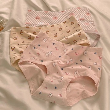 DUYI~夢詩 內褲女卡通學生純棉襠抗菌透氣收腹提臀高腰大碼包臀三角褲薄