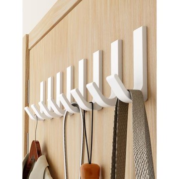 奶油風衣服掛鉤免打孔創意單鉤壁掛墻上門后衣柜入戶門白色衣帽勾