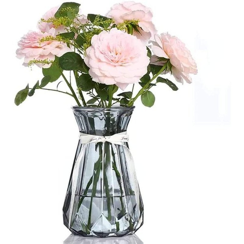 ガ花瓶ガラス フラワーベース 花瓶おしゃれ Fukuka北欧風花器ガラス 水 