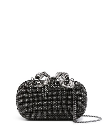 Self-Portrait - crystal-embellished clutch bag - women - glass - One Size - Black