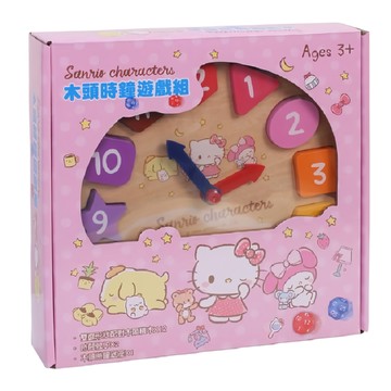 HELLO KITTY 木頭時鐘遊戲組 透過遊戲瞭解時間的概念  1盒