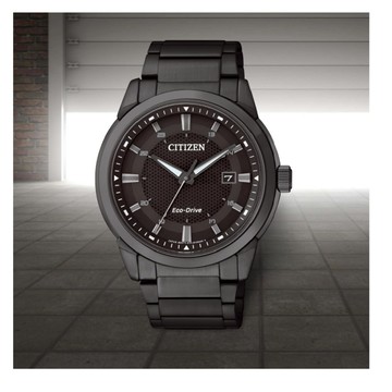 CITIZEN GENTS Eco-Drive 簡約經典時尚全黑鋼男錶/黑/BM7145-51E