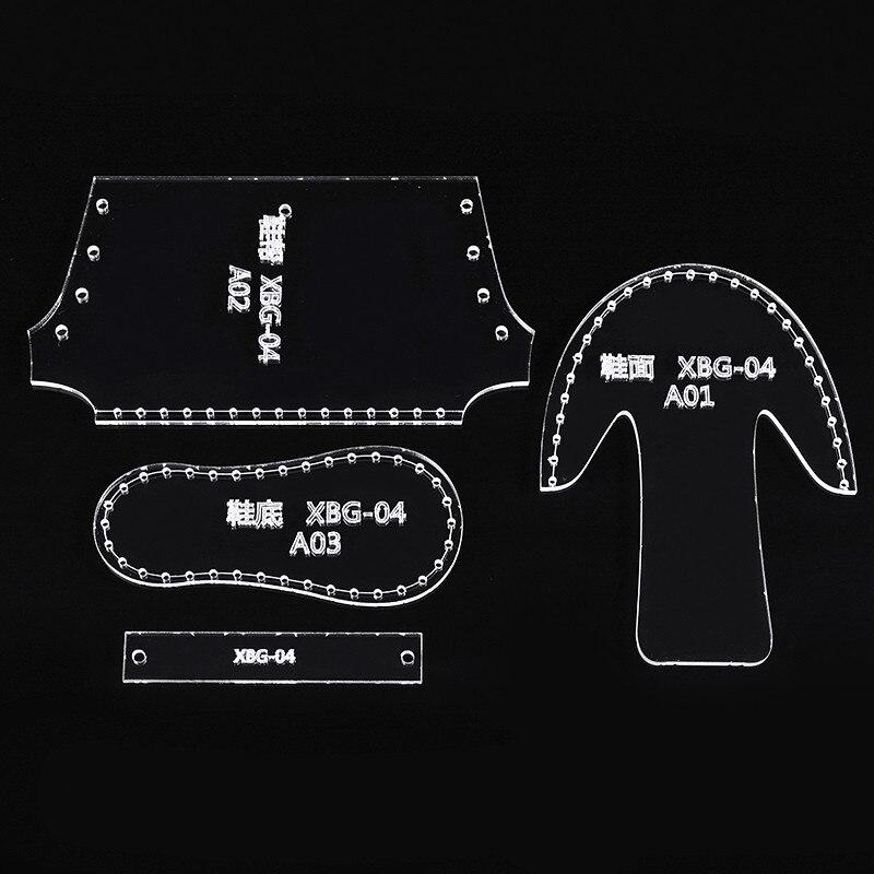 1セットクリアアクリル革テンプレート靴ペンダントパターンセットレザークラフトアクリルテンプレートセットdiy革細工ツール