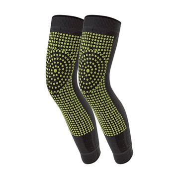 艾草自發熱式保暖蓄熱護膝 加長版 透氣布料 黑色  16.5 x 46cm  1個