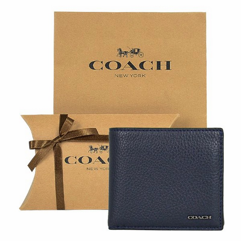 コーチ箱 紙袋付き ラッピング済み ギフトセット コーチ Coach アウトレット メンズ 財布 二つ折り財布 269 Mid ミッドナイト ネイビー 通販 Lineポイント最大0 5 Get Lineショッピング