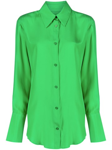 GAUGE81 - classic collar silk shirt - women - Silk - S - Green