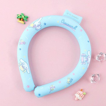 韓國配件連線 - 瞬間降溫卡通涼感環-卡通人物大耳狗-天藍 (頸圍約32cm)