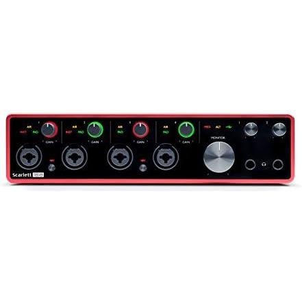 Focusrite Scarlett 18i8 3rd Gen 18x8 USB Audio Interface Bundle with Knox Gear 25 ft. XLR Cables and 4-Inch TRS Cables (5 It