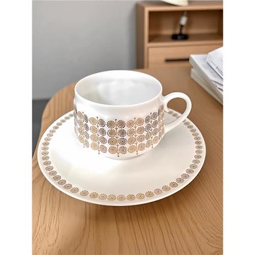 北歐芬蘭產Arabia pallas咖啡杯金色Vintage下午茶餐具茶杯碟中古