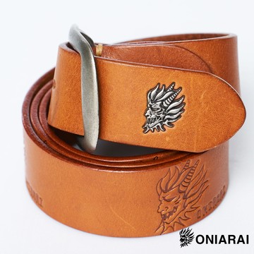 【配件9折】新立體鬼頭皮帶(棕刷色) - BLUE WAY 鬼洗い