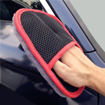 【仿羊毛洗車手套】擦車打沫毛絨手套 加厚加柔熊掌不傷車漆手套