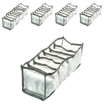 收納王妃 網格收納盒 7格 32 x 12 x 12cm  灰色  6個