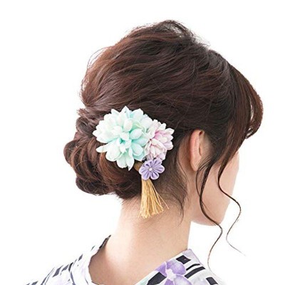 【カラー: ピンク】浴衣 袴 髪飾り 成人式 花 大きい 結婚式 和装 日本製
