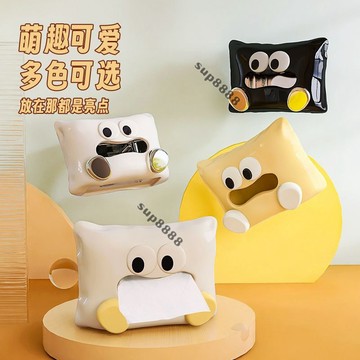 桃園出貨可愛趣味枕頭紙巾盒 客廳紙抽陶瓷抽紙盒臥室收納擺件裝飾品紙盒