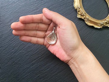 招正財 貴人-天然異像幽靈水晶 冰透綠幽靈金字塔925純銀鈦鋼項鍊