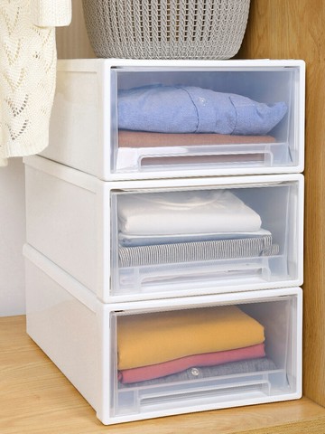 衣服收納箱家用抽屜式儲物箱塑料透明大號宿舍衣柜整理箱收納盒子