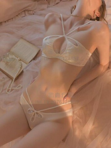 大胸顯小掛脖文胸夏季內衣薄款女套裝性感法式聚攏防下垂純欲胸罩【倪醬小鋪】