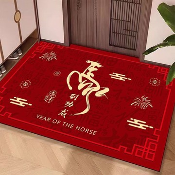 🤩新款🏆台灣出貨🏆新款馬年紅門墊2026中式喜慶入戶門墊地墊衛生間吸水墊玄關門口蹭腳墊