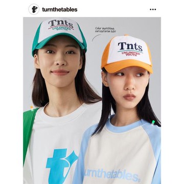 【KGOODS】turnthetables 撞色字母立體繡花彎檐帽復古潮牌棒球帽