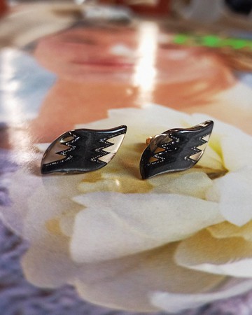 復古耳環 / 黑閃電 - Vintage