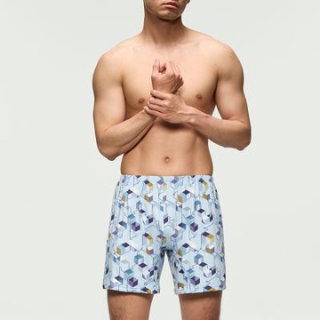 Mr.DADADO-方影點線 M-3L印花四角男內褲(淺灰藍色)GHQ528DM