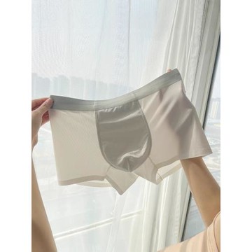 (免運)冰絲內褲男夏季薄款無痕四角褲2025新款寬松舒適透氣青少年平角褲