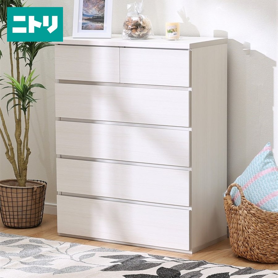 チェスト 白 衣類収納 コンパクト たんす エレアk 80 Wh 5段 ニトリ 配送員設置 5年保証 通販 Lineポイント最大0 5 Get Lineショッピング