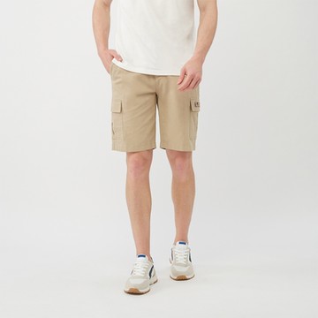 GIORDANO 男裝鬆緊腰工裝短褲 - 18 陶器卡其