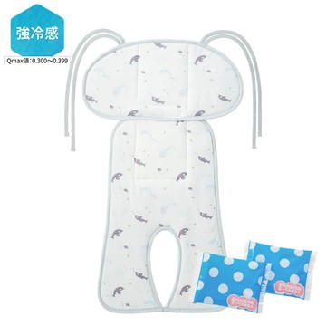 akachan honpo - 嬰兒推車用涼感墊-海洋生物-淺藍色