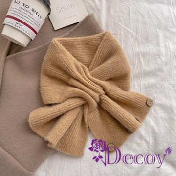 Decoy 純色柔軟 針織保暖交叉脖圍圍巾 顏色可選