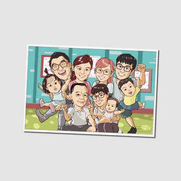 Q版漫畫人像/結婚禮物/客製化肖像/ 似顏繪/電子檔/(7人)