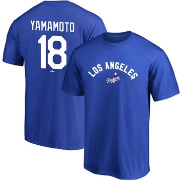 Fanatics-道奇隊18號山本由伸短T恤-寶藍(男)