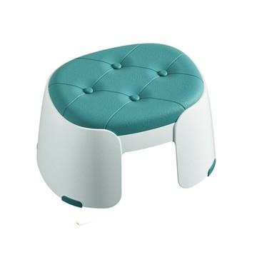 簡約仿皮紋圓凳-小號(綠色) [大買家]
