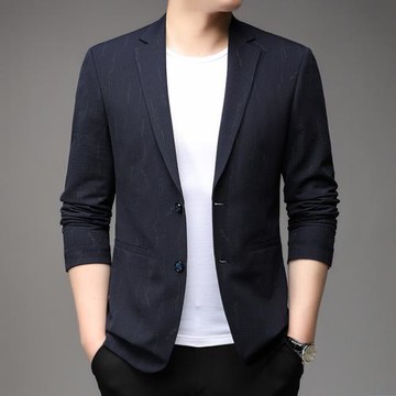 2025春秋季休閑小西裝男士薄款單西外套中青年潮流高級便西服男裝