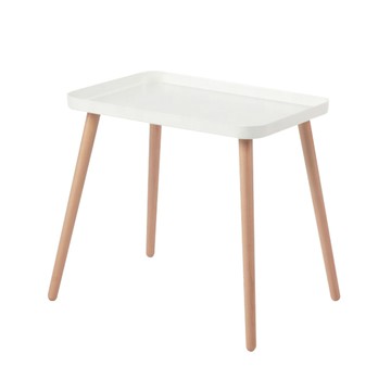 VIVRE 櫸木腳鋼製方桌 500x350x470 毫米  白色