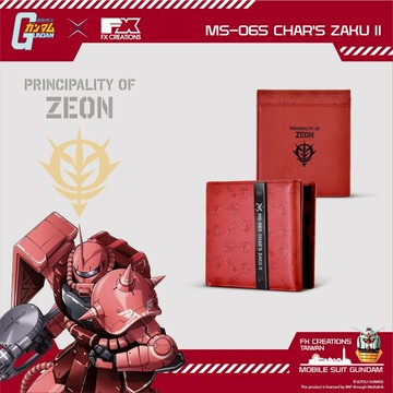【機動戰士鋼彈】MS-06S ZAKU II 夏亞專用薩克II 二折短夾(獨立零錢包) GUFW234016-89