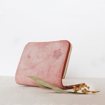 櫻花粉零錢卡片夾
