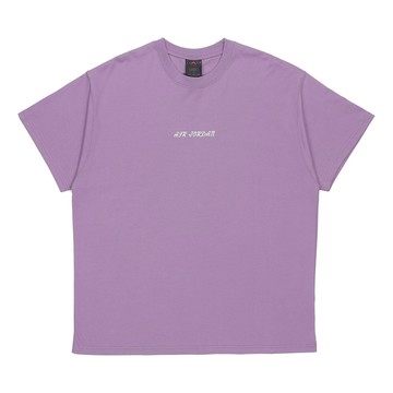 Air Jordan Large Logo Sports Round Neck Short Sleeve Gray Purple