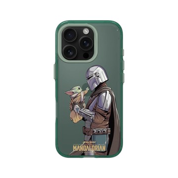 iPhone 16 Pro Clear 憂墨綠 - Star Wars - The Mandalorian - 曼達洛人 - 曼多抱著古古