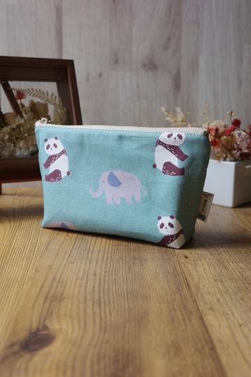 動物園的動物們 水湖藍 - 化妝包 萬用包 收納袋  | 海柏手作