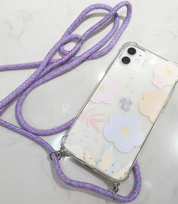 柔和花兒掛繩手機殼