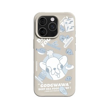 iPhone 16 Pro SolidX 貝殼灰 - Godgwawa 變種吉娃娃 - 吉藍海域