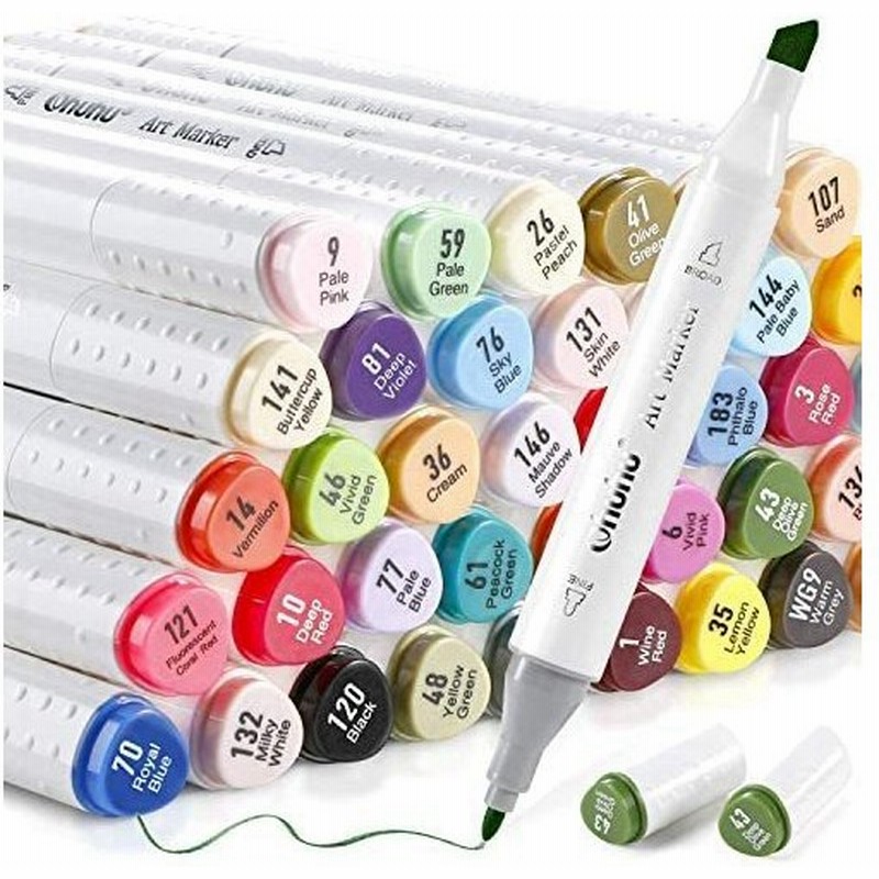 Ohuhu イラストマーカー 60色 マンガ コミック イラスト マーカーペン 太細両端 ブレンダーペン付き 通販 Lineポイント最大0 5 Get Lineショッピング