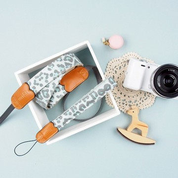 相機背帶 【粉綠豹紋】背繩 頸掛繩 背帶