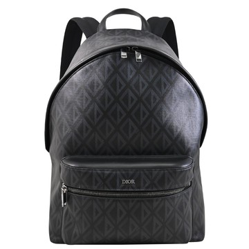 Christian Dior Rider CD Diamond 幾何花紋皮革後背包.黑