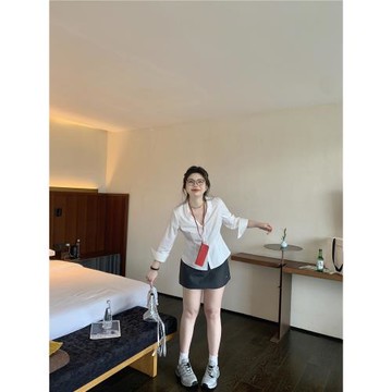 M5T6微胖 都市Officelady/萬能搭!雙層側開叉西裝半身裙褲