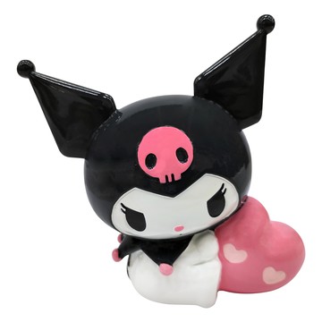 收納王妃 KUROMI 愛心撲滿 RB0176 16.5 x 9 x 16.5cm  黑灰色  1個