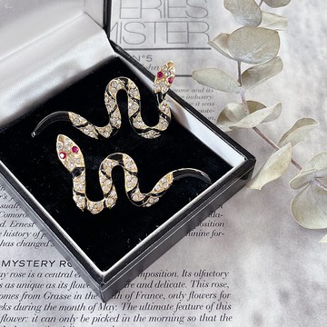 【美杜莎-蛇耳針】 Vintage美國古董珠寶老件首飾